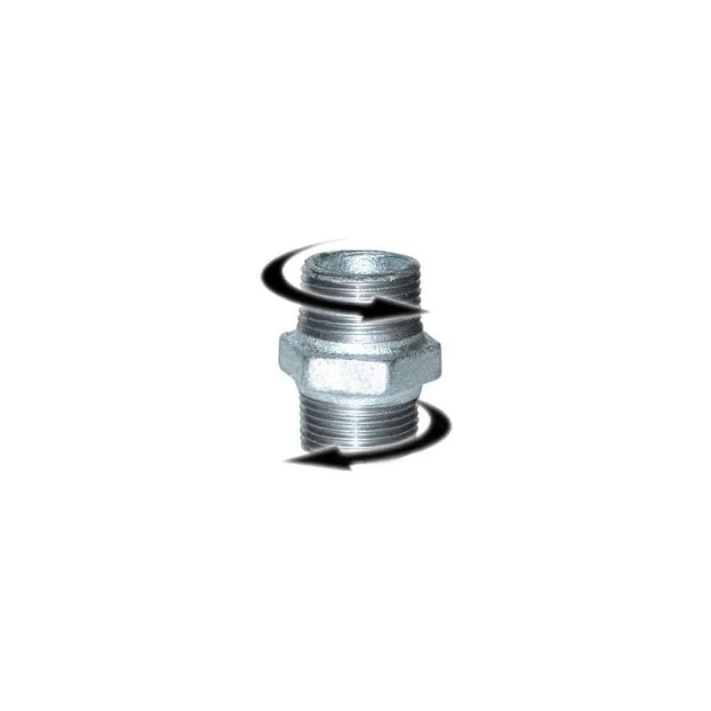 

Codital - Doble boquilla macho 15x21 derecha/izquierda galvanizada