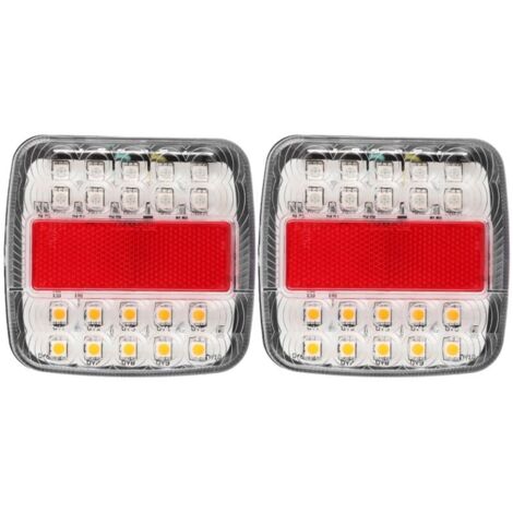 pezzi 12V/24V 20LED luci posteriori bicolore per camion rimorchio (copertura lampada bianca)