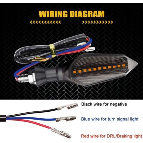 pezzi 12V Universale Indicatore di direzione per moto Luce lampeggiante ambra Bicolore 17 LED Lampada blu ambra