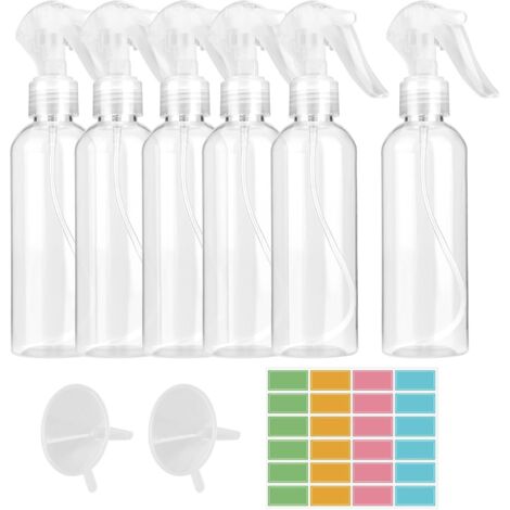 pezzi 200 ml Spray Vide, Vaporizzatore a nebbia fine Vide con 24 etichette e 2 imbuti, Flacone Spray Vide in PET, Bottiglia Spray Vide per la pulizia della casa, giardino, parrucchiere, piante, fiori