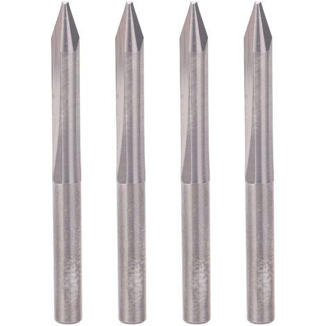 pezzi 30° taglierina per intaglio 2 flauto a forma di V fresa in acciaio al tungsteno CNC punta da trapano 4x1.0x30°