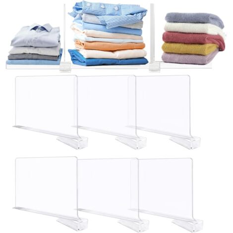 pezzi 30 x 20 cm divisori per ripiani in acrilico trasparente adatti per camere da letto, cucine, biblioteche, armadi e divisori per guardaroba