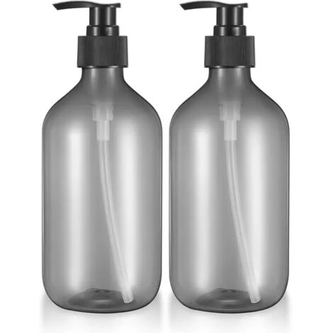 pezzi 500 ml dispenser di sapone, bottiglie vuote ricaricabili con pompa a pressione, bottiglie vuote di plastica per sapone, shampoo, doccia, lozione - grigio