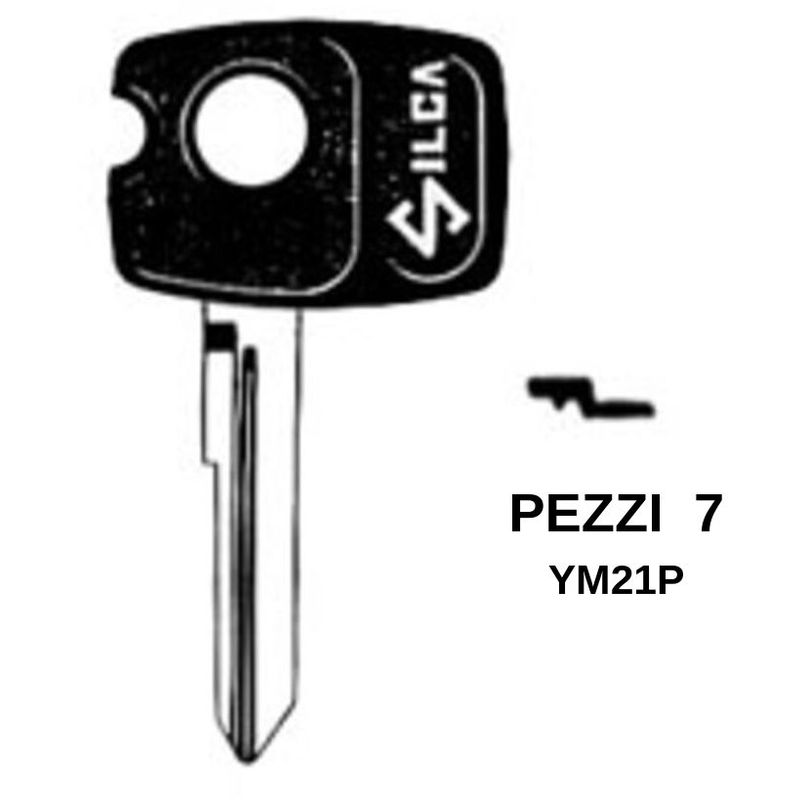 Image of Pezzi 7 chiave grezza Silca per auto testa gommata ym21p per opel
