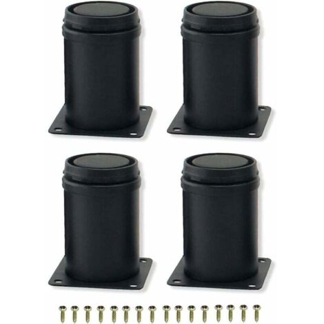 pezzi 8 cm piedini regolabili in acciaio inox nero per mobili in metallo per gambe di armadi, base del divano, base del tavolo, sostituzione delle gambe dei mobili, nero, 8 cm per uso domestico