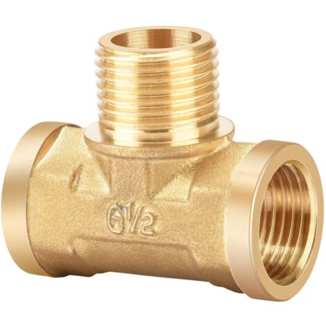 pezzi a T 15/21, pezzi a T 1/2" in ottone, raccordi in ottone per riscaldamento irrigazione giardino IG/AG/IG