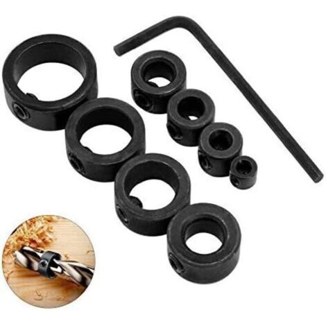 pezzi Arresto di profondità del trapano, 3-16 mm, Collari di arresto di profondità Posizionatore ad anello con chiave esagonale (8)