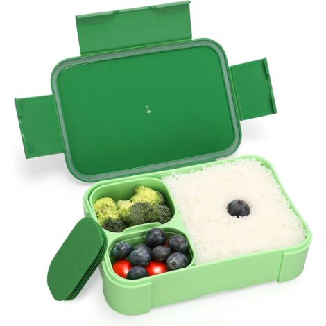 pezzi Bento Lunch Box da 900 ml per bambini e adulti, Lunch Box con scomparti, Lunch Box a prova di perdite per scuola, ufficio, campeggio, adatto al microonde e alla lavastoviglie