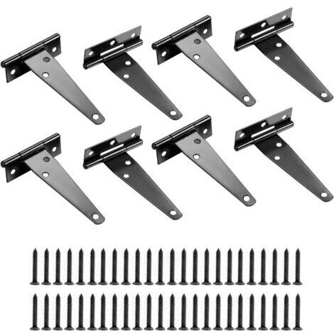 pezzi Cerniera per porta a forma di T, cerniera per cancello da giardino da 4 pollici, cerniere pieghevoli in acciaio inossidabile con viti, cerniere per porte di capannoni (T)