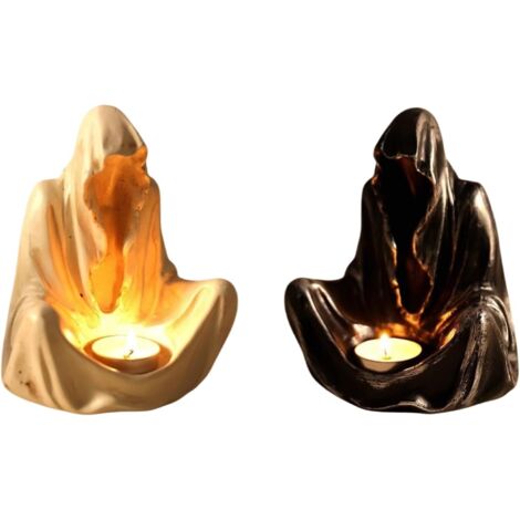pezzi di candelabro a forma di mantello da mago, ornamenti in resina, decorazioni per feste fantasma