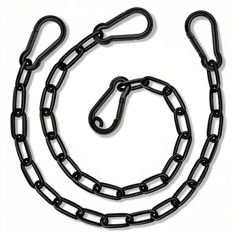 pezzi di catena in acciaio inossidabile, catena di estensione solida, maglie di catena in acciaio, catena nera da 50 cm, per cancelli di recinzione, porte per gabbie per animali domestici