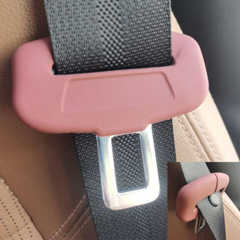 pezzi di cintura di sicurezza per auto, in silicone, con chiusura a scatto, protezione antiurto, antigraffio, decorazione, forniture indispensabili, rosso