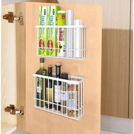 pezzi di contenitori per ante di mobili da cucina, contenitori adesivi da parete, contenitori per guardaroba/bagno/frigorifero per articoli vari (bianco)
