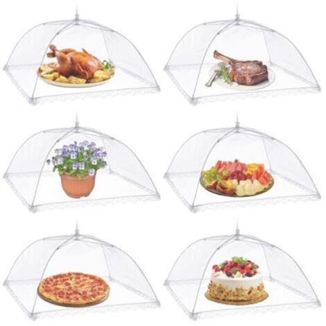 pezzi di copertura per alimenti pieghevole, copertura per alimenti in rete anti-mosche, ombrello pieghevole per tenda, protezione anti-insetti e zanzare per barbecue, picnic e cibo
