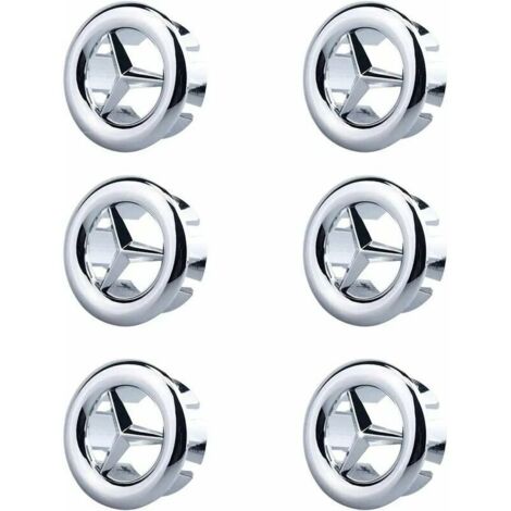 pezzi di copri troppopieno per lavandino. Rivestimento per lavandino con foro rotondo. Tappo di scarico rotondo da inserire nel foro. Per lavandino, bagno, cucina (argento)