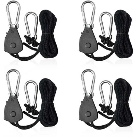 pezzi di corde a cricchetto regolabili con ganci da 1/8 di pollice, tenditore a cricchetto per tenda da sole, corda per lampada o piante