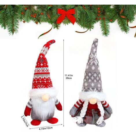 pezzi di decorazioni natalizie a forma di gnomo, decorazioni natalizie a forma di gnomo, Babbo Natale di peluche, decorazioni natalizie per la tavola di casa, decorazioni per feste di Natale, bambola 