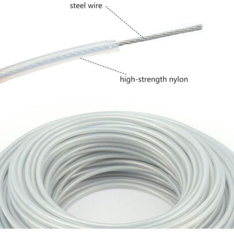 pezzi di filo per decespugliatore in acciaio da 3 mm x 10 metri, filo per decespugliatore, bobina di filo in acciaio resistente per tagliasiepi da giardino, filo di ricambio per tosaerba