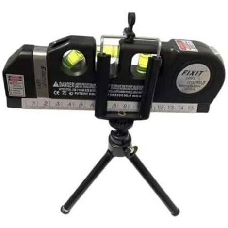 pezzi di livella laser multifunzione, metro a nastro da 2,5 m, righello metrico da 8 piedi, livella a bolla con laser a linea orizzontale/verticale/a croce (con treppiede)