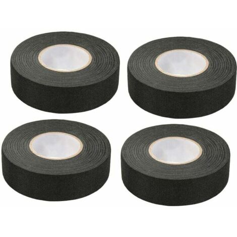 pezzi di nastro adesivo nero per auto (1,5 cm x 15 m) - Nastro in tessuto per auto, resistente alle alte temperature, per uso automobilistico e per cablaggi