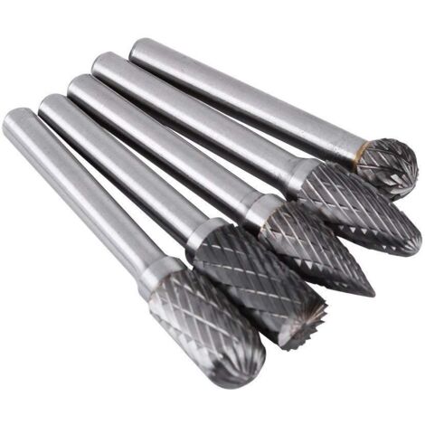 pezzi di punte rotanti per trapano, frese rotanti in acciaio al tungsteno, gambo da 6 mm, testa da 10 mm, frese rotanti per la realizzazione di stampi