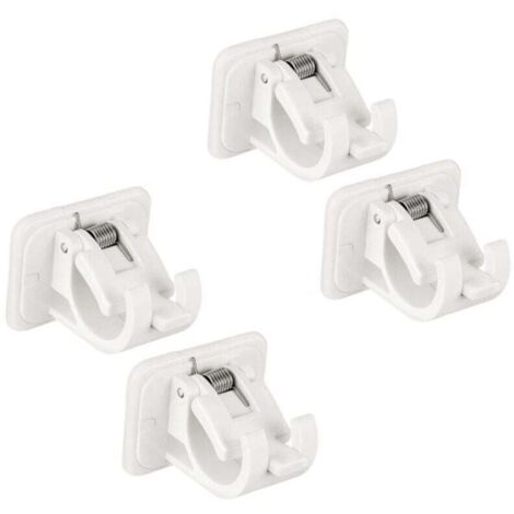 pezzi di supporto per asta per tende autoadesivo, supporto per asta per tende senza foratura, supporti per ganci per tende, ganci per aste per asciugamani - Bianco