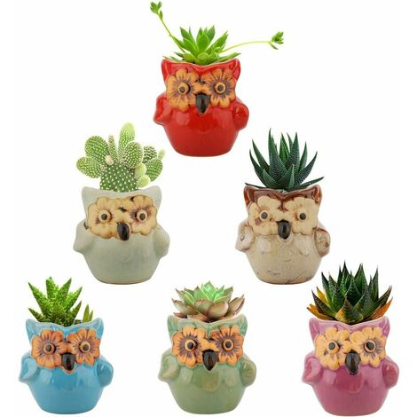 pezzi di vasi per piante succulente mini gufo vaso da fiori in ceramica vaso bonsai cactus regalo home office finestra decorazione della tavola