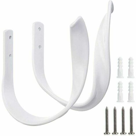 pezzi Fermatende in lega di alluminio, fermatende decorativi da parete con viti, fermatende resistenti per tende, per arredamento della casa, bianco