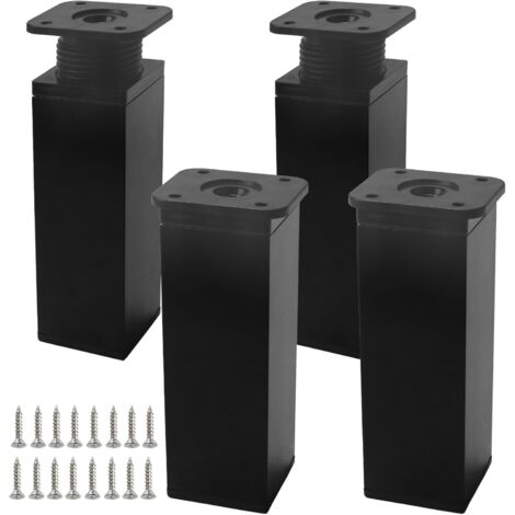 pezzi Gambe per mobili regolabili Gambe per tavolo in metallo Gambe per mobili nere 15 cm con 16 viti Piedini per mobili da cucina Tavolo regolabile