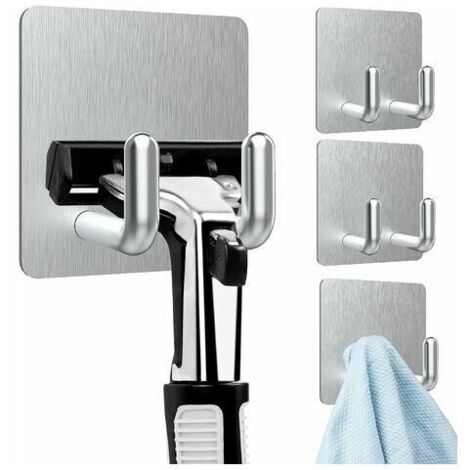 pezzi ganci adesivi da parete (forte adesione), gancio per asciugamani da bagno in acciaio inox resistente, gancio per strofinacci da cucina, gancio autoadesivo senza foratura per cucina, soggiorno, u