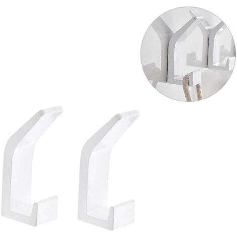 pezzi ganci da parete, gancio doppio per asciugamani, appendiabiti da parete, ganci per cappelli, gancio per asciugamani per bagno e camera da letto - bianco