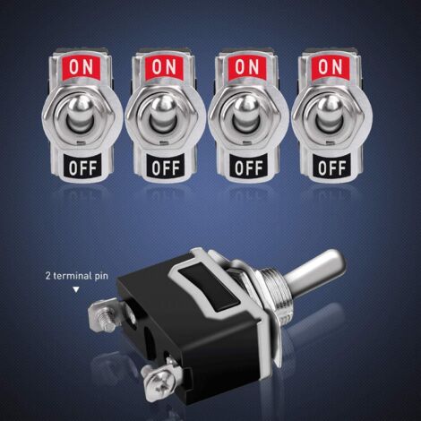 pezzi Interruttore a bilanciere con cappuccio impermeabile, 10 A/12 V CC, 6 A/24 V CC, SPST ON/OFF 2 posizioni 2 pin, per luce cruscotto auto (nero)