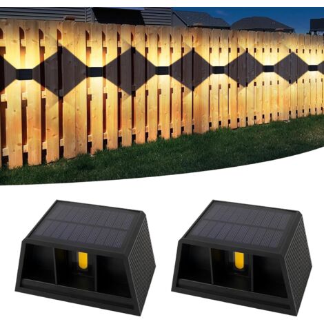 pezzi lampada da parete esterna 3000K luce calda lampada da parete solare lampada da parete esterna vintage solare, luce solare regolabile su e giù impermeabile IP65 per recinzione da muro da giardino