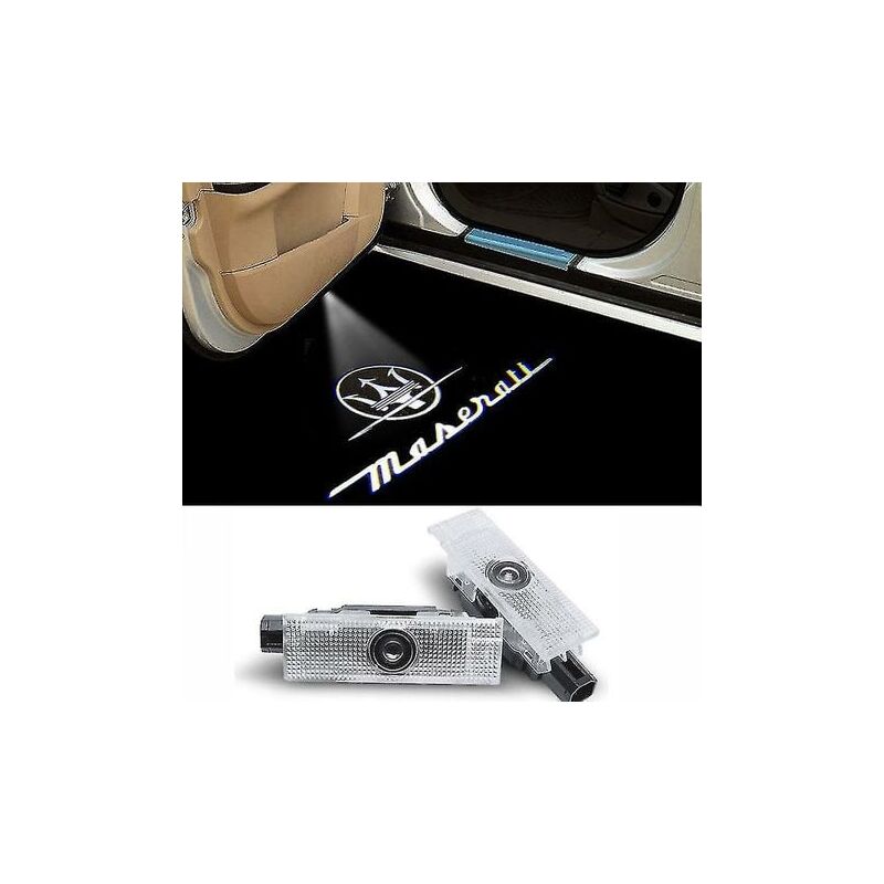Image of SNQ - pezzi luci di benvenuto per Maserati Ghibli Levante Quattroporte proiettore laser luci a led luci porta logo lampada da terra stile h
