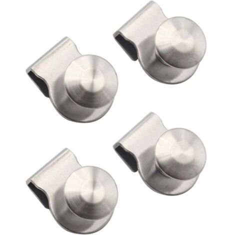 pezzi Maniglia per porta in vetro in acciaio inossidabile Pomelli per porta in vetro con clip 5-6 mm Maniglia per cassetto per vetrine per ufficio domestico e accessori per porte per mobili