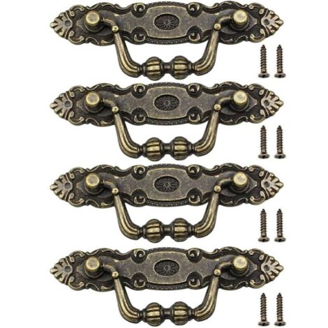 pezzi maniglie per cassetti vintage, maniglie per mobili in bronzo con viti