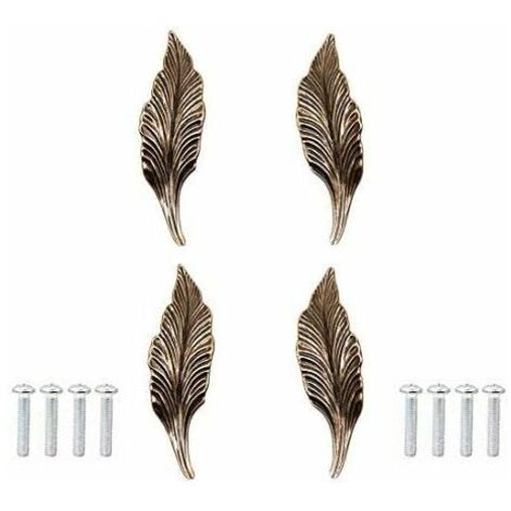 pezzi Manopole e maniglie dei pomelli in bronzo a forma di foglia lunga Maniglie per mobili da cucina Cassettiera Armadietto