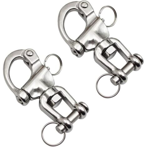 Moschettone Con Giunto Girevole In Acciaio Inox - Confezione Da 2, Per Guinzagli E Portachiavi - Foto 4