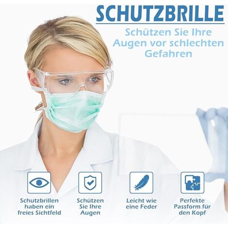 pezzi Occhiali di sicurezza anti-gocce Protezione degli occhi Occhiali antipolvere Occhiali di sicurezza trasparenti antiappannamento per uso quotidiano, fai da te, laboratorio, saldatura, molatura
