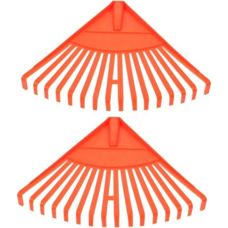 pezzi rastrello da giardino in plastica rastrello da prato portatile con denti strumento di pulizia dei rifiuti per piante fiori e verdure per giardinaggio arancione