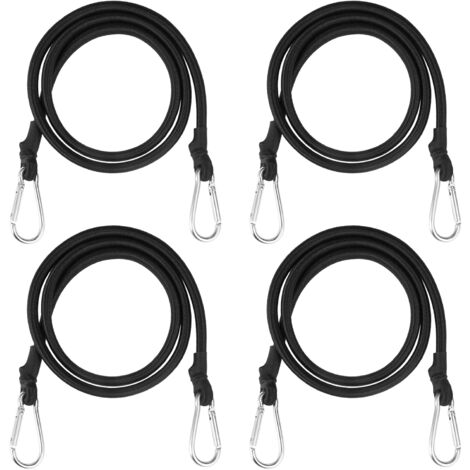 10 Corde Elastiche Con Ganci - 15 Cm, Per Teloni, Tende, Campeggio, Carico Fino A 22 Kg, Gomma Naturale - Foto 2