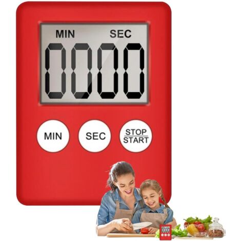 pezzi Timer da cucina per cucinare - Timer magnetico, strumento digitale portatile con ampio display e allarme forte per la cottura, l'esercizio fisico, la casa e l'ufficio