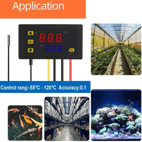 pezzo AC 110V-220V 10A regolatore di temperatura digitale con sonda NTC 10K impermeabile, interruttore termostato riscaldamento/raffreddamento, misuratore sensore, intervallo da -50℃ a 110℃