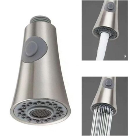 Pezzo di ricambio per soffione doccia da cucina, soffione doccia da cucina G1/2, adatto per rubinetti estraibili, rubinetti da cucina, soffioni doccia a scomparsa e anche per bagni (finitura spazzolat