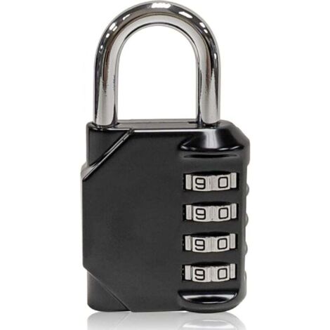 pezzo DIYIF Lucchetto a combinazione impermeabile a 4 cifre Lucchetto a combinazione in metallo impermeabile in acciaio nero e argento
