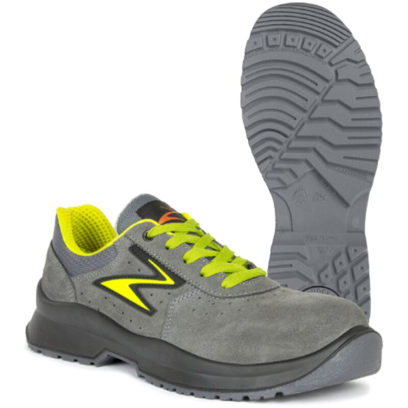 Image of Ascari S1P src scarpe basse da lavoro in pelle Velourtech scamosciata N.46 grigio/giallo fluo antiperforazione Grigio + Giallo fluo 46 - Pezzol