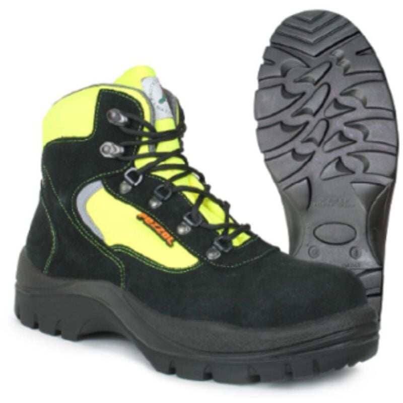 Image of Diaz S3 scarpe da lavoro alte invernali per la protezione civile n.43 in tessuto idrorepellente nero e giallo made in Italy Nero + Giallo fluo 43