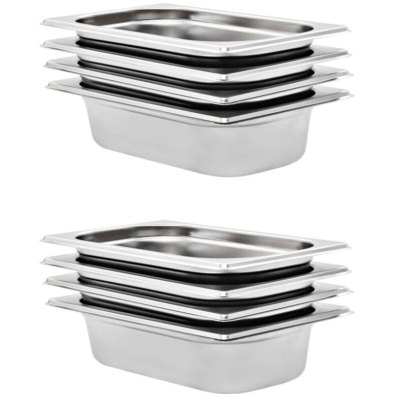 Gastronormbehälter 8 Stk. Gn 1/4 65 Mm Edelstahl Vidaxl