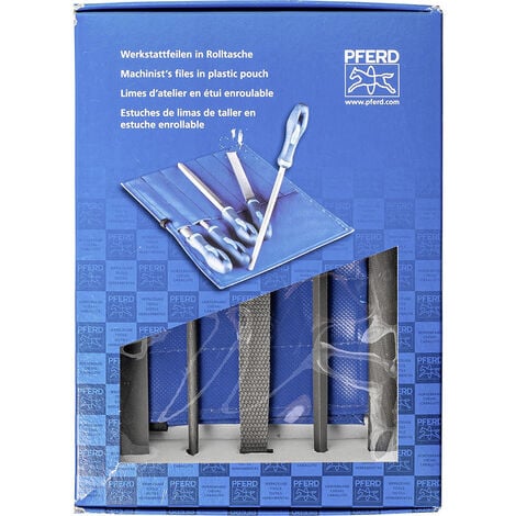 PFERD 11801520 Werkstattfeilen-Set verschiedene Hiebe in PVC-Rolltasche inkl. Umkarton Länge 200 mm