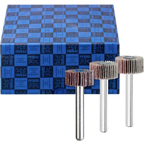 PFERD 44498001 SET DE 3 MEULEUSES À LAMELLES F CORINDON Ø 20 X 10 MM DIAMÈTRE DE LA TIGE 6 MM A60, 80, 120  POUR AFFÛTAGE ET FI